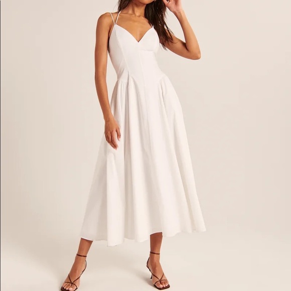Abercrombie & Fitch Dresses Af Strappy Plunge Corset Maxi Dress Poshmark
